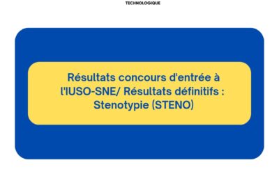 Concours IUSO-SNE/ Résultats définitifs :Stenotypie (STENO)