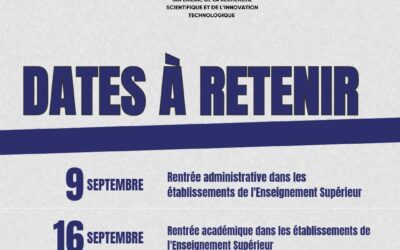 Rentrée 2024 – Dates à retenir